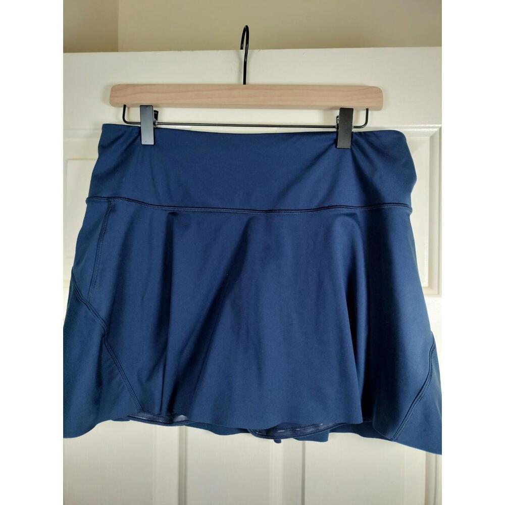 Athleta Ace Tennis Skort 13.5" Navy Blue Size L‎ Large Pickleball Golf Running